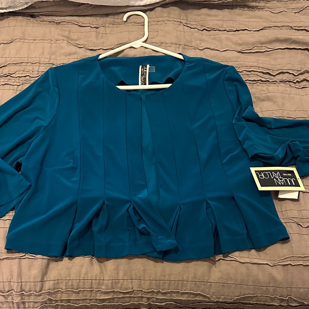 Julian Taylor Blue/green Pleated cover up
